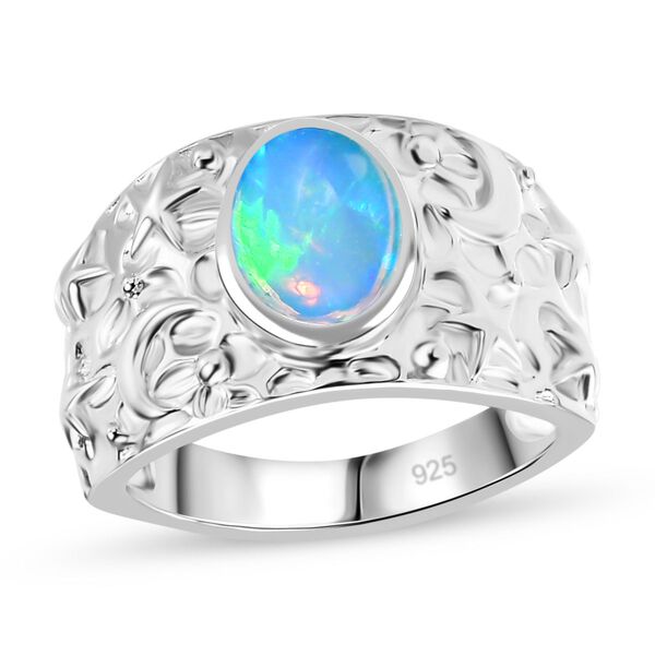 Nat&uuml;rlicher, &auml;thiopischer Welo Opal Ring 925 Silber (Gr&ouml;&szlig;e 19.00) ca. 1,30 ct image number 5