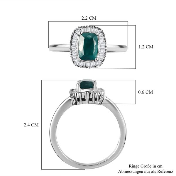 Nat&uuml;rlicher Grandidierit und wei&szlig;er Diamant-Ring, 925 Silber platiniert  ca. 1,61 ct image number 7