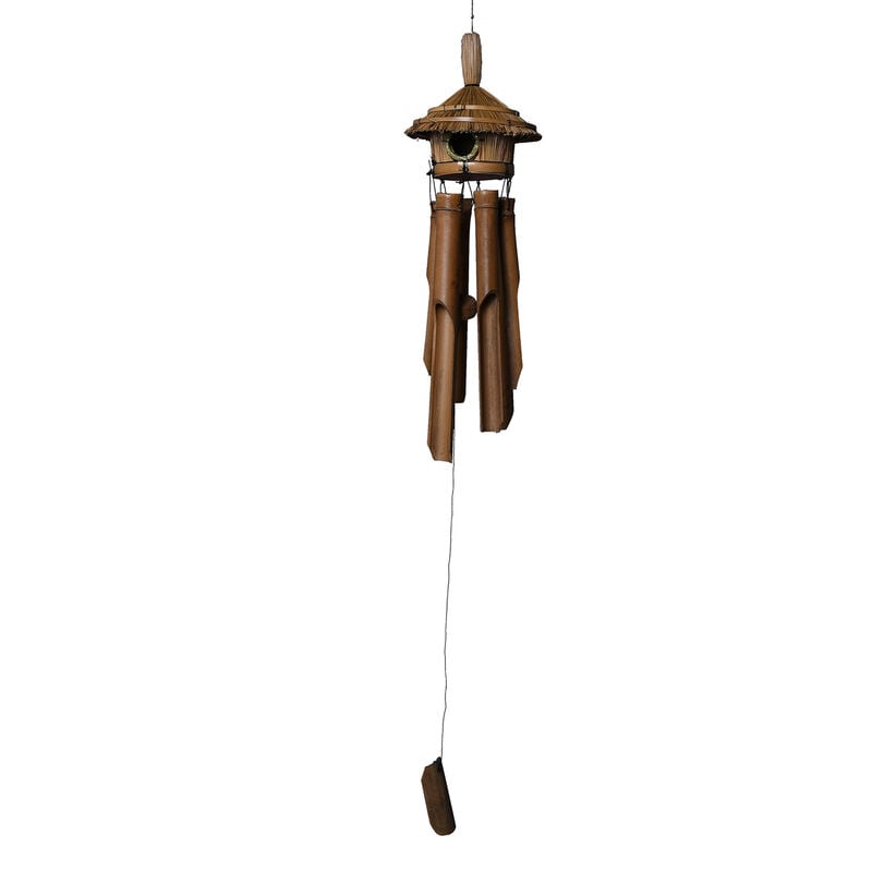 Handgemachtes Windspiel mit rundem Vogelnest aus Bambus image number 0