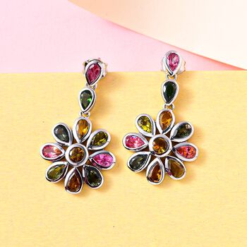 Floral Bouquet mehrfarbige Turmalin-Ohrringe - 6,15 ct.