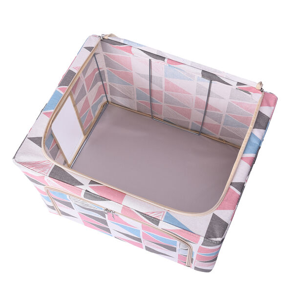 Aufbewahrungstasche Organizer mit Griff, Dreieckiges Muster, Wei&szlig; und Mehrfarbig image number 5