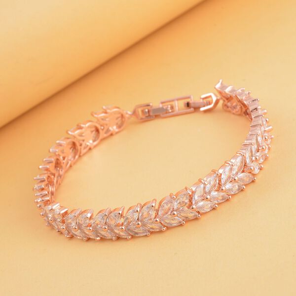 Wei&szlig;er Zirkonia Armband, ca. 18 cm, Messing, ca. 6.00 ct image number 1