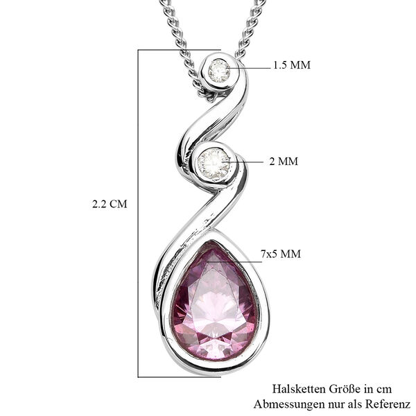 Rosa und wei&szlig;er Moissanit-Anh&auml;nger mit 45cm Kette - 0,75 ct. image number 6