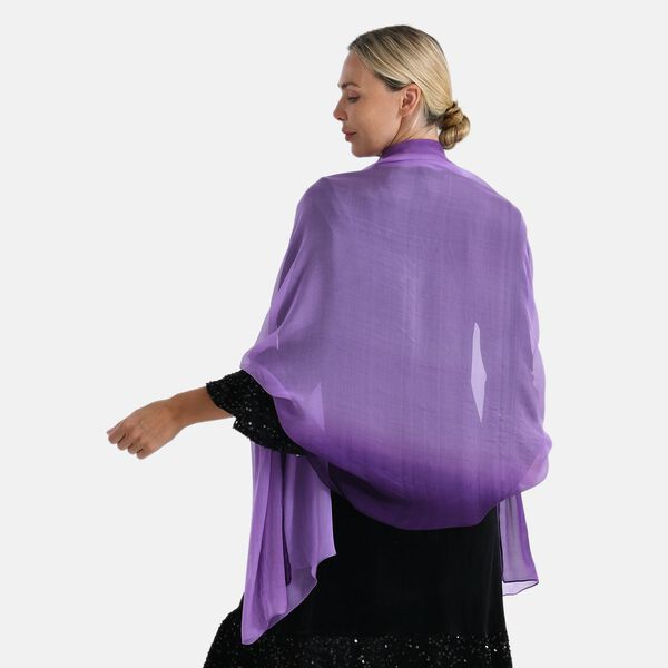  LA MAREY signature 100% silk scarf110*180cmweight:40gcolor:purpleMaterial:100% Mulberry silk image number 1