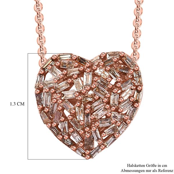 GP Heart Kollektion - Champagner Diamant und blauer Saphir-Anh&auml;nger mit 50cm Kette - 0,33 ct. image number 7