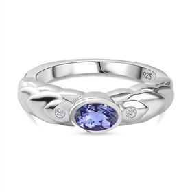 Tansanit und Zirkon Ring - 0,55 ct.