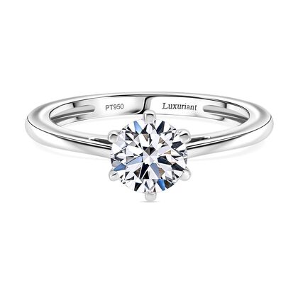 LUXURIANT DIAMOND - Lab Grown Diamant VS-EF IGI zertifiziert Ring 950 Platin (Gr&ouml;&szlig;e 16.00) ca. 1.00 ct