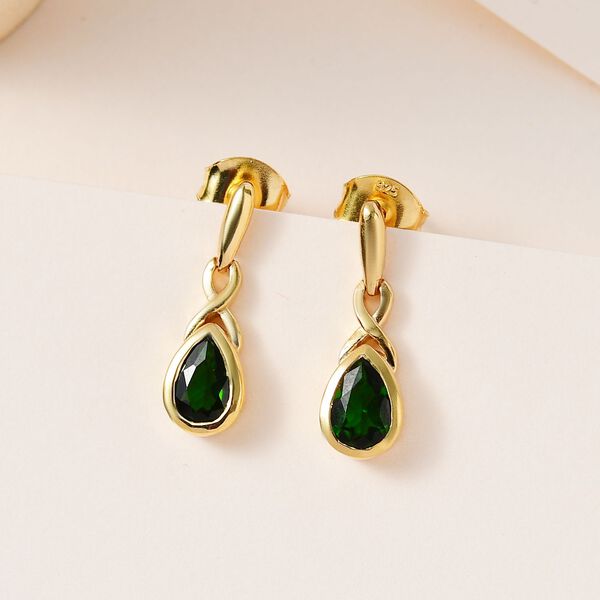 Nat&uuml;rliche Chromdiopsid-Ohrh&auml;nger - 0,92 ct. image number 2