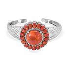 Orange Mohave Türkis Armreif ca. 19 cm Edelstahl ca. 34.31 ct