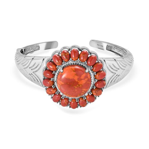 Orange Mohave Türkis Armreif, 19 cm - 34,31 ct. image number 0