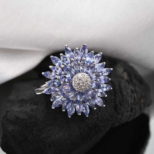 Tansanit und Moissanit Ring - 3,51 ct. image number 1