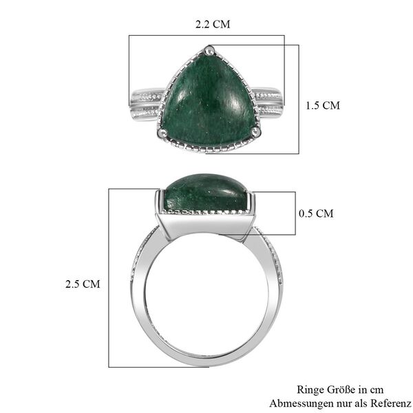 Grüner Aventurin Ring Edelstahl (Größe 17.00) ca. 6,13 ct image number 7