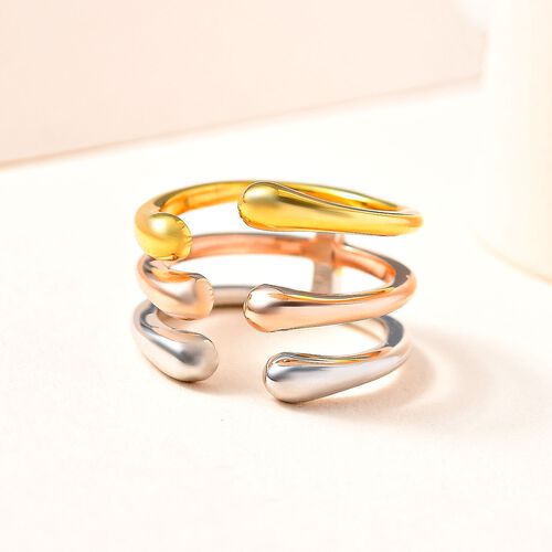 Lucy Q Drip Kollektion - Dreifarbige Stacking-Ring image number 1
