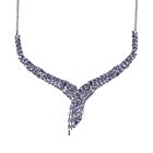 Tansanit Halskette ca. 45 cm 925 Silber platiniert ca. 12.48 ct