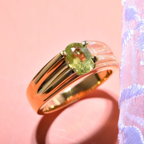 AAA Sphen Ring 925 Silber vergoldet (Größe 17.00) ca. 1,00 ct image number 1