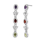 Mehrfarbige Edelstein Ohrringe 316L Edelstahl ca. 2.92 ct