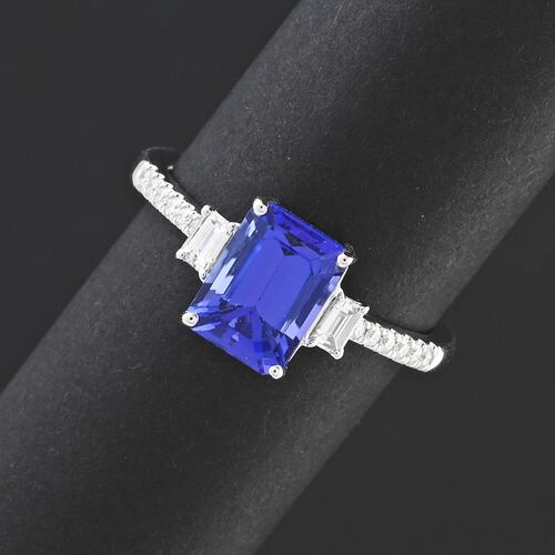 RHAPSODY zertifiziert und geprüft AAAA Tansanit und VS-EF Diamant Ring in 950 Platin - 2,05 ct. image number 1