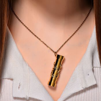 Mehrfarbige Zirkonia-Halskette in Goldton, 75+5 cm