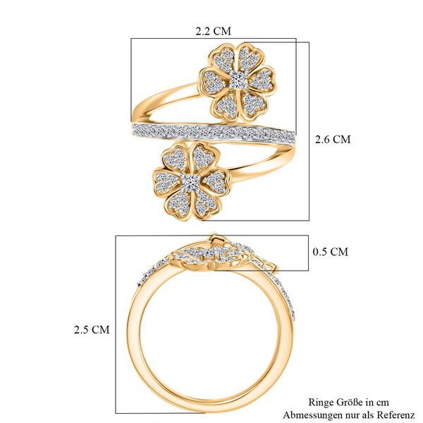 LUXURIANT SI-GH Labor Diamant Ring, 925 Silber 750 Gelbgold Vermeil - 0,54 ct. image number 6