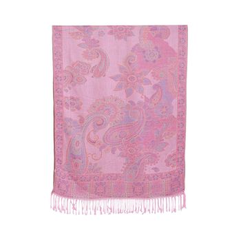 100% Viskose Paisley-Schal, Pink