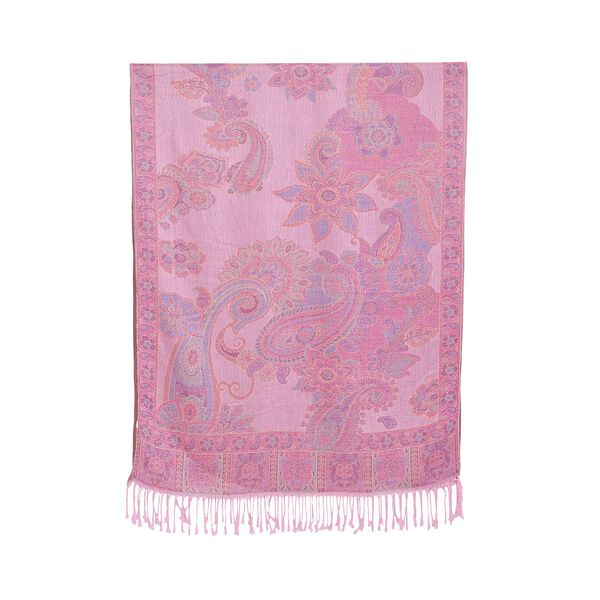 100% Viskose Paisley-Schal, Pink image number 2