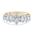 Diamant Ballerina-Ring, SGL zertifiziert I1 G-H, 585 Gelbgold (Größe 19.00) ca. 1,00 ct