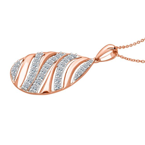 LUXURIANT SI-GH Labor Diamant Anh&auml;nger mit 50cm Kette, 925 Silber 750 Ros&eacute;gold Vermeil - 1 ct. image number 1