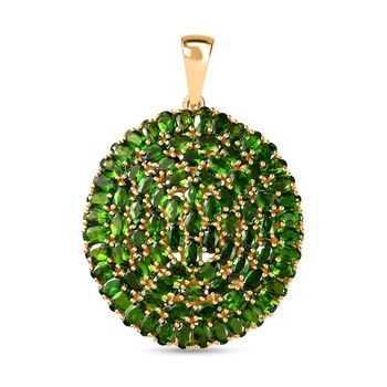 Nat&uuml;rlicher Chromdiopsid Anh&auml;nger 925 Silber 750 Gelbgold Vermeil ca. 20,91 ct.