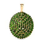 Natürlicher Chromdiopsid Anhänger 925 Silber 750 Gelbgold Vermeil ca. 20,91 ct.