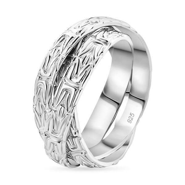 Royal Bali Kollektion - Borobudur Wickelring Trio in 925 Silber image number 4