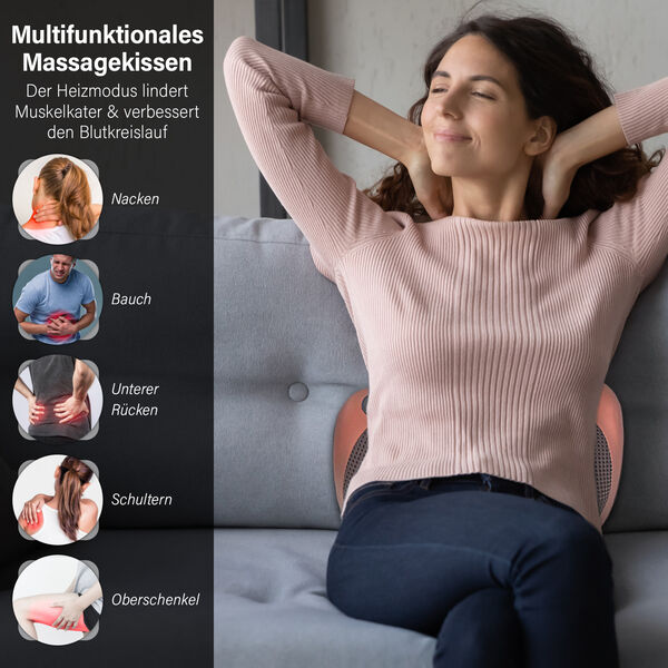 Shiatsu Massagekissen mit Heizfunktion, Braun image number 2