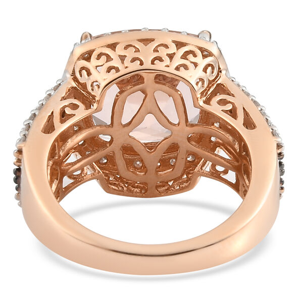 AAA Marropino Morganit und nat&uuml;rlicher Champagner Diamant-Ring, 585 Ros&eacute;gold  ca. 8,31 ct image number 6
