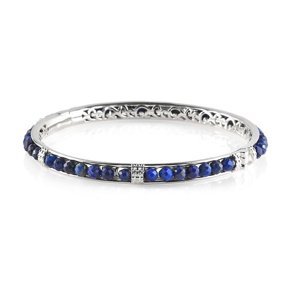 Lapislazuli-Armreif, 20 cm, Messing platiniert ca. 22,22 ct