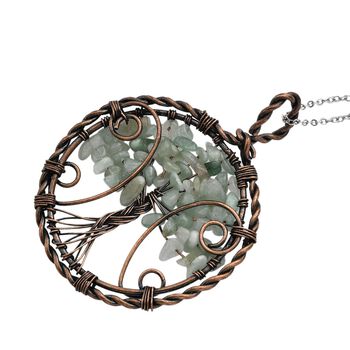 Gr&uuml;ner Aventurin-Anh&auml;nger mit 50+5cm Kette - 37,60 ct.