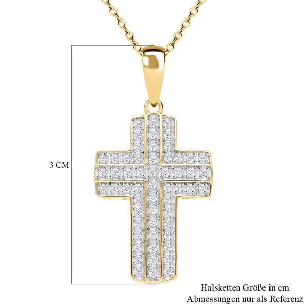 Diamant Kreuz Anhänger mit 45cm Kette - 0,33 ct. image number 6