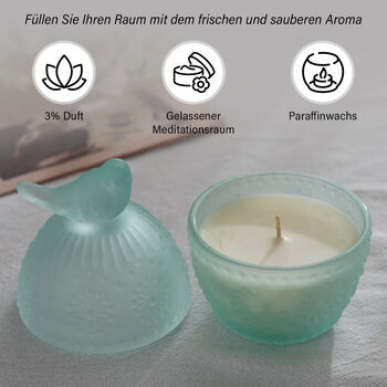 Premium Kollektion: Handgefertige Duftkerze im Glasgef&auml;&szlig;, 18h Brenndauer, Mintgr&uuml;n
