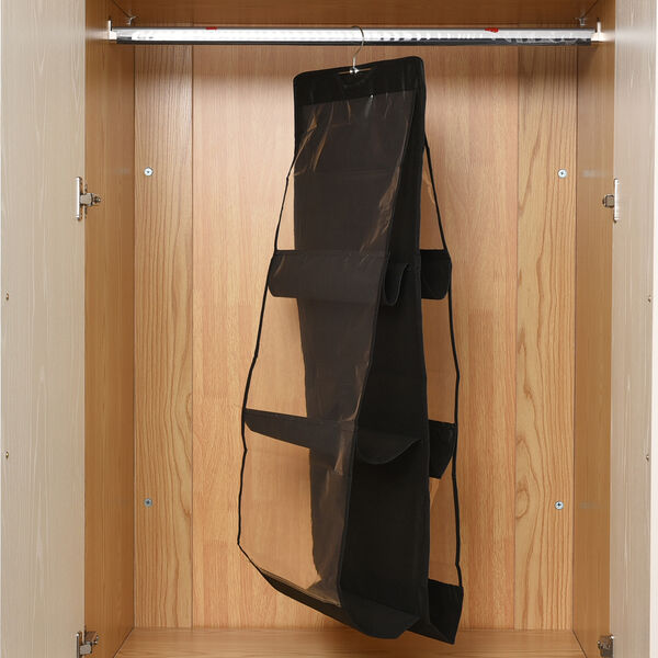 3er-Set h&auml;ngende Aufbewahrungstasche, Schwarz image number 5