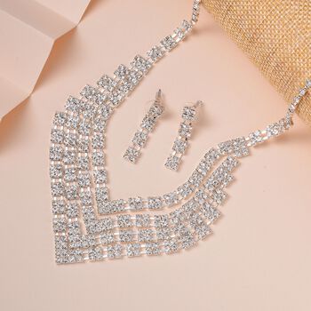 Wei&szlig;er Kristall Schmuckset Reines Messing