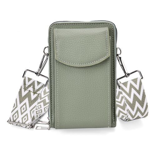 Crossbody-Tasche mit RFID-Schutz, 2 Hauptfächer mit Reißverschluss, 6 Kartenfächer, abnehmbarer Schultergurt, 11x6x17,5 cm, Blau
