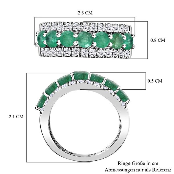 Kagem sambischer Smaragd und Zirkon-Ring - 2,04 ct. image number 7