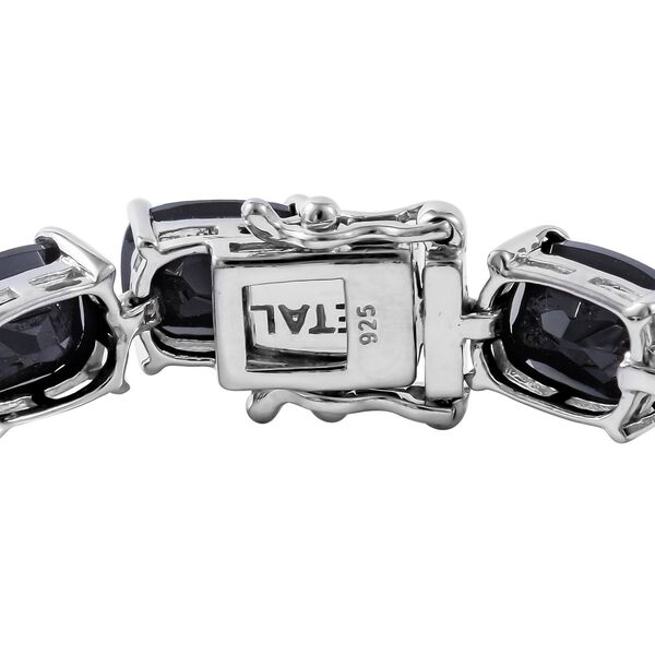 Schwarzes Spinell Armband, ca. 20 cm, 925 Silber platiniert ca. 66,00 ct image number 2