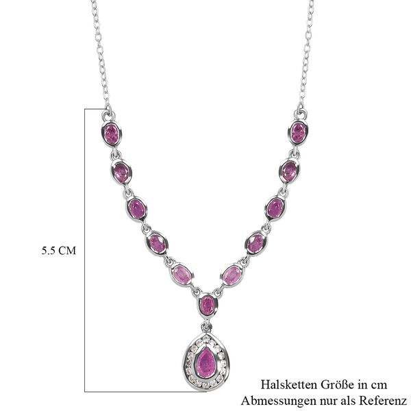Ilakaka rosa Saphir (Fissure gef&uuml;llt) Collier, ca. 45 cm, 925 Silber platiniert ca. 3.70 ct image number 6