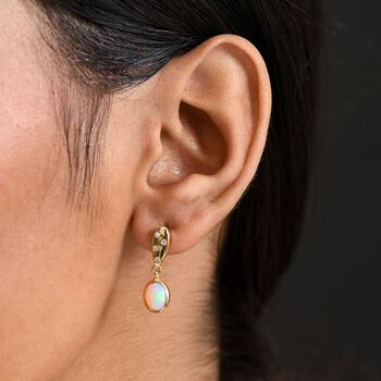 D'Joy AA nat&uuml;rliche, &auml;thiopische Welo Opal und Zirkon Ohrringe - 1,19 ct.