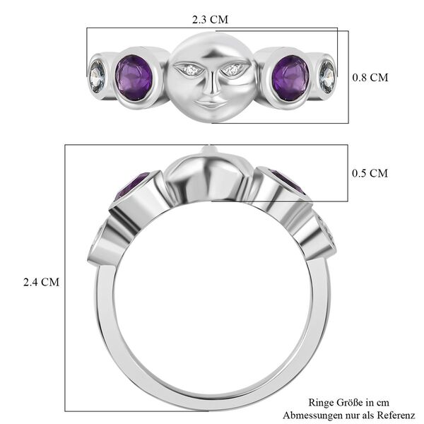 GP Celestial Dream Kollektion - Afrikanischer Amethyst, himmelblauer Topas, Zirkon und Kanchanaburi blauer Saphir-Ring - 0,76 ct. image number 7