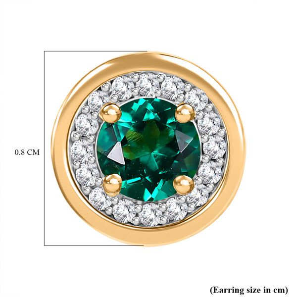 LUXURIANT AAA Labor kolumbianische Smaragd und Moissanit Ohrringe - 0,82 ct. image number 5