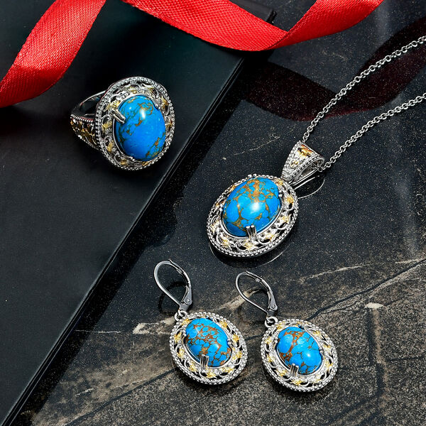 Blaues T&uuml;rkis Schmuckset - 40,86 ct. image number 1