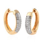Diamant-Creolen, 925 Silber Gelbgold Vermeil ca. 0,50 ct