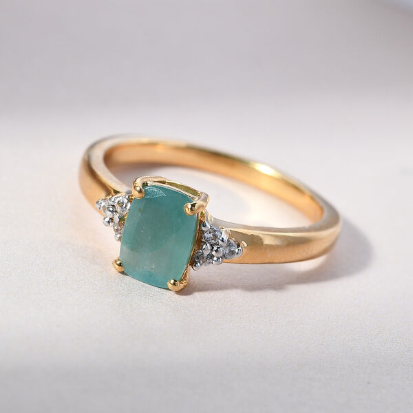 Grandidierit und Zirkon Ring 925 Silber vergoldet  ca. 1,01 ct image number 2