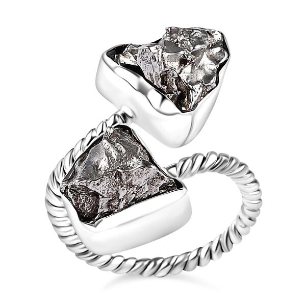 Meteorit Ringe 925 Silber rhodiniert (Gr&ouml;&szlig;e 17.00) ca. 25,80 ct image number 4