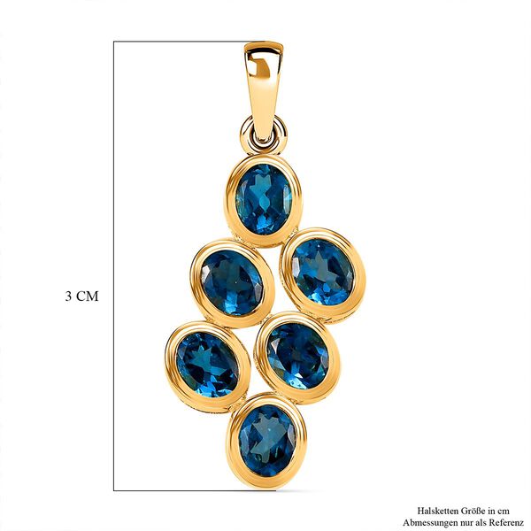 London Blau Topas Anh&auml;nger, 925 Silber vergoldet ca. 2.11 ct image number 6